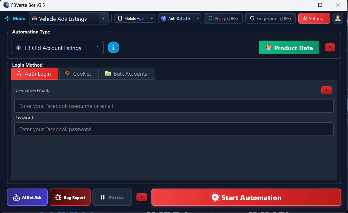Marketplace Vehicle Vertical Auto Listing Screen